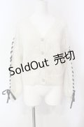 axes femme POETIQUE / レースアップニットカーディガン  シロ O-25-08-07-066-AX-TO-IG-OS