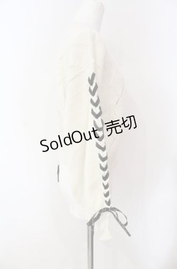 画像2: axes femme POETIQUE / レースアップニットカーディガン  シロ O-25-08-07-066-AX-TO-IG-OS
