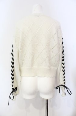 画像3: axes femme POETIQUE / レースアップニットカーディガン  シロ O-25-08-07-066-AX-TO-IG-OS