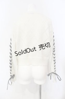 画像3: axes femme POETIQUE / レースアップニットカーディガン  シロ O-25-08-07-066-AX-TO-IG-OS