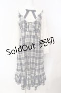 axes femme POETIQUE / チェックフリルレディワンピース  ネイビー×シロ O-25-08-07-067-AX-OP-IG-OS