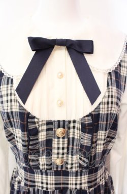 画像2: axes femme POETIQUE / チェックフリルレディワンピース  ネイビー×シロ O-25-08-07-067-AX-OP-IG-OS