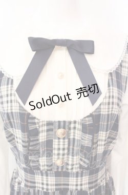 画像2: axes femme POETIQUE / チェックフリルレディワンピース  ネイビー×シロ O-25-08-07-067-AX-OP-IG-OS