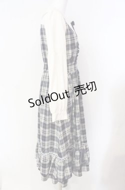 画像3: axes femme POETIQUE / チェックフリルレディワンピース  ネイビー×シロ O-25-08-07-067-AX-OP-IG-OS