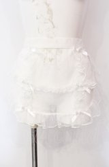 axes femme kawaii / ドットチュールハーフエプロン  シロ O-25-08-07-068-AX-ZA-IG-OS