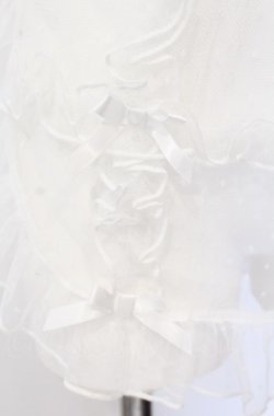 画像2: axes femme kawaii / ドットチュールハーフエプロン  シロ O-25-08-07-068-AX-ZA-IG-OS