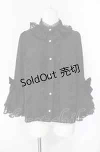 axes femme kawaii / 姫袖7分丈ブラウス  クロ O-25-08-07-073-AX-BL-IG-OS
