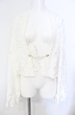画像1: axes femme / 起毛レース姫袖風ボレロ  シロ O-25-08-07-074-AX-TO-IG-OS
