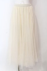 axes femme / ロングチュールスカート M アイボリー O-25-08-07-079-AX-SK-IG-OS