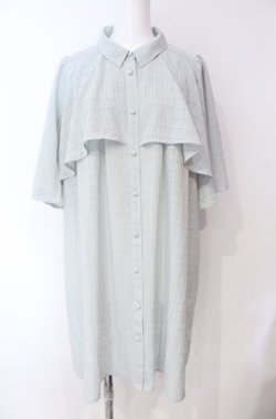 画像1: axes femme / ケープデザインワンピース M ミント O-25-08-07-082-AX-OP-IG-OS