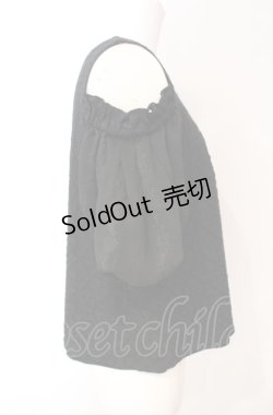 画像2: axes femme POETIQUE / 肩あきパフ袖総レースプルオーバー M クロ O-25-08-07-083-AX-TO-IG-ZT506