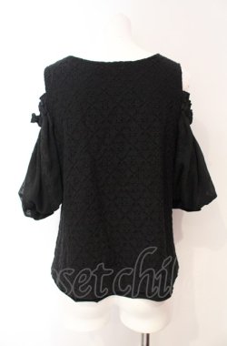 画像3: axes femme POETIQUE / 肩あきパフ袖総レースプルオーバー M クロ O-25-08-07-083-AX-TO-IG-OS