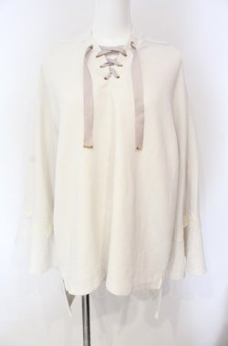画像1: axes femme / ダンボールニットポンチョ M オフ O-25-08-07-085-AX-TO-IG-OS