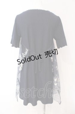 画像2: axes femme / チュール刺繍チュニック  ネイビー O-25-08-07-086-AX-OP-IG-OS