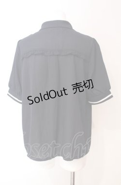 画像3: axes femme / モチーフ刺繍ボウタイブラウス M ネイビー×クロ O-25-08-07-089-AX-BL-IG-OS