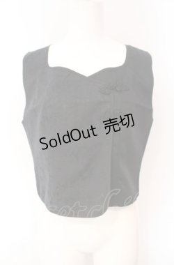 画像1: axes femme / チャイナ風JQ切替ベスト M クロ O-25-08-07-090-AX-TO-IG-OS