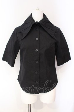 画像1: BPN / 蝙蝠襟半袖ブラウス M ブラック O-25-08-07-091-GO-BL-IG-OS