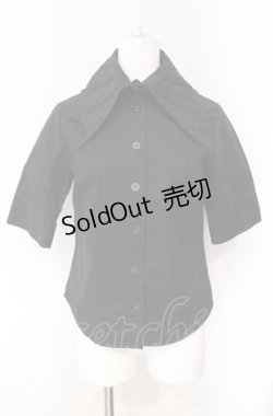 画像1: BPN / 蝙蝠襟半袖ブラウス M ブラック O-25-08-07-091-GO-BL-IG-OS