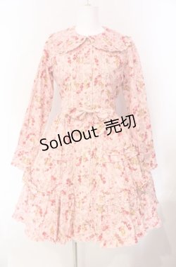 画像1: metamorphose / ガーデニングくまちゃんワンピース  ピンク O-25-08-07-009-ME-OP-IG-OS