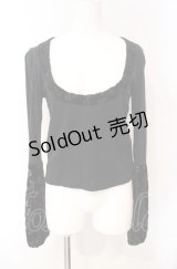 BPN / 透かしフロッキーカットソー M ブラック O-25-08-07-094-GO-TO-IG-OS