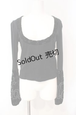 画像1: BPN / 透かしフロッキーカットソー M ブラック O-25-08-07-094-GO-TO-IG-OS