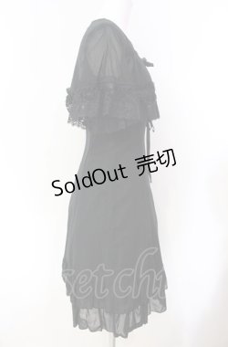 画像3: MIHO MATSUDA / ケープ付きキャミワンピ  ブラック O-25-08-07-015-GO-OP-IG-OS