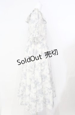 画像2: m petit by misako / トワルドジュイワンピース 3L 生成り×ブルー系 O-25-08-07-016-LO-OP-IG-OS