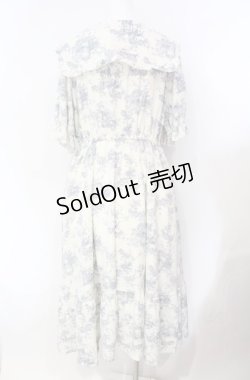 画像3: m petit by misako / トワルドジュイワンピース 3L 生成り×ブルー系 O-25-08-07-016-LO-OP-IG-OS