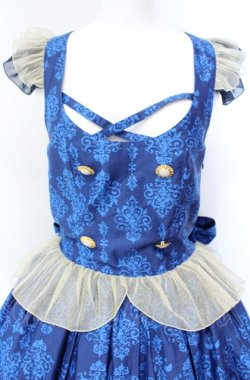 画像2: metamorphose / Dress roomバッスルジャンパースカート(ミディ)  インクブルー O-25-08-07-003-ME-OP-IG-OS