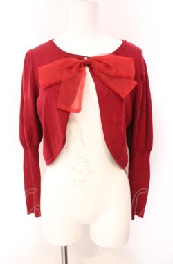 画像1: Maison de FLEUR / Snow Whiteニットカーディガン F ダークレッド O-25-08-07-019-LO-TO-OW-OS