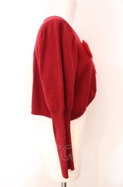 画像2: Maison de FLEUR / Snow Whiteニットカーディガン F ダークレッド O-25-08-07-019-LO-TO-OW-OS