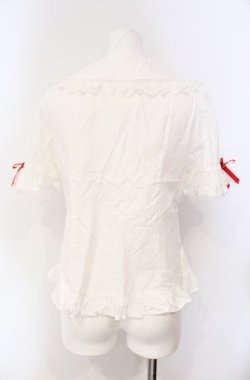画像4: Angelic Pretty / ハートレース半袖ブラウス  シロ×アカ O-25-08-07-022-AP-BL-OW-OS