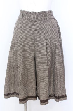 画像1: axes femme / 千鳥格子ハーフパンツ M ブラウン O-25-08-08-001-AX-PA-IG-OS
