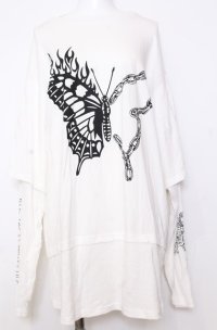 Candy Stripper / FIRE BUTTERFLY LAYERED  トップス  ホワイト O-25-08-08-027-PU-TO-IG-OS