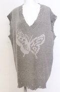 Candy Stripper / FIRE BUTTERFLY DAMAGE VEST ベスト  グレー O-25-08-08-031-PU-TO-IG-OS