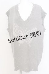 Candy Stripper / FIRE BUTTERFLY DAMAGE VEST ベスト  グレー O-25-08-08-031-PU-TO-IG-OS