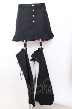 画像1: BPN / バックティアードスカート  ブラック×レッドチェック O-25-08-08-036-GO-SK-IG-OS