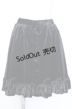 画像1: PEACE NOW / バックリボンベロアスカート M ブラック O-25-08-08-037-PU-SK-IG-OS