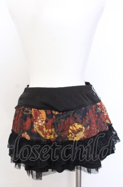画像3: Qutie Frash / コルセット風和柄ミニスカート  ブラック×レッド系 O-25-08-08-039-QU-PA-IG-OS
