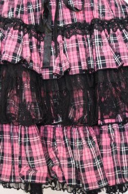 画像2: H jelly / チェック柄ボリュームスカート  ピンク×ブラック O-25-08-08-041-HN-SK-IG-OS