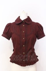 Innocent World / クラシカルローズブラウス s ワイン O-25-08-08-042-IW-BL-IG-OS