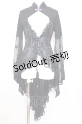 Qutie Frash / レーススリーブレイヤード風トップス  ブラック×パープル O-25-08-08-044-QU-TO-IG-OS