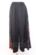 NieR Clothing / WIDE ZIP PANTS【彼岸花】パンツ  ブラック×レッド O-25-08-08-005-PU-PA-IG-OS