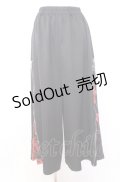 NieR Clothing / WIDE ZIP PANTS【彼岸花】パンツ  ブラック×レッド O-25-08-08-005-PU-PA-IG-OS