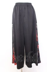 NieR Clothing / WIDE ZIP PANTS【彼岸花】パンツ  ブラック×レッド O-25-08-08-005-PU-PA-IG-OS