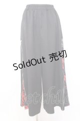 NieR Clothing / WIDE ZIP PANTS【彼岸花】パンツ  ブラック×レッド O-25-08-08-005-PU-PA-IG-OS