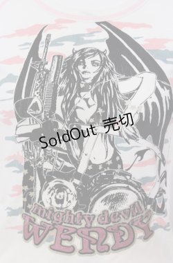 画像2: BATSU / ガールプリントサイドレースアップTシャツ  ホワイト O-25-08-08-046-PU-TS-IG-OS