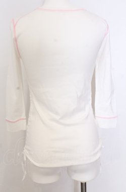 画像3: BATSU / ガールプリントサイドレースアップTシャツ  ホワイト O-25-08-08-046-PU-TS-IG-OS