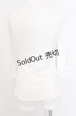 画像3: BATSU / ガールプリントサイドレースアップTシャツ  ホワイト O-25-08-08-046-PU-TS-IG-OS