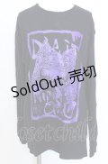 NieR Clothing / プリントカットソー 3XL ブラック×パープル O-25-08-08-047-PU-TO-IG-OS